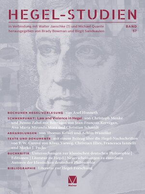 cover image of Hegel-Studien, Bd. 57